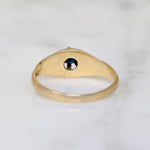 Petite Sapphire Belcher Ring with Engraving