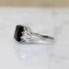 Onyx in Graceful White Gold Art Deco Ring