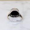 Onyx in Graceful White Gold Art Deco Ring