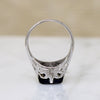 Onyx in Graceful White Gold Art Deco Ring