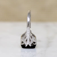 Onyx in Graceful White Gold Art Deco Ring