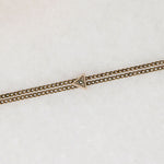 Gold Filled Victorian Guard Chain with Pearl-Set Slide