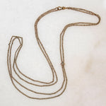 Gold Filled Victorian Guard Chain with Pearl-Set Slide