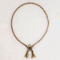 Charming Gold Filled & Garnet "Padlock" Necklace