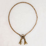 Charming Gold Filled & Garnet "Padlock" Necklace