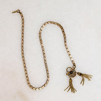 Charming Gold Filled & Garnet "Padlock" Necklace