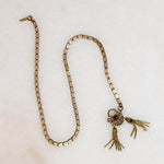 Charming Gold Filled & Garnet "Padlock" Necklace