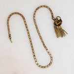 Charming Gold Filled & Garnet "Padlock" Necklace