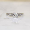 Graceful Old Euro Cut Diamond in Platinum Engagement Ring