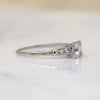 Graceful Old Euro Cut Diamond in Platinum Engagement Ring