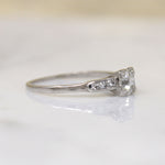 Graceful Old Euro Cut Diamond in Platinum Engagement Ring