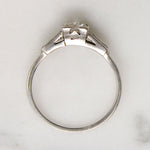 Graceful Old Euro Cut Diamond in Platinum Engagement Ring