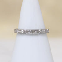 Geometric Art Deco Platinum & Diamond Eternity Band