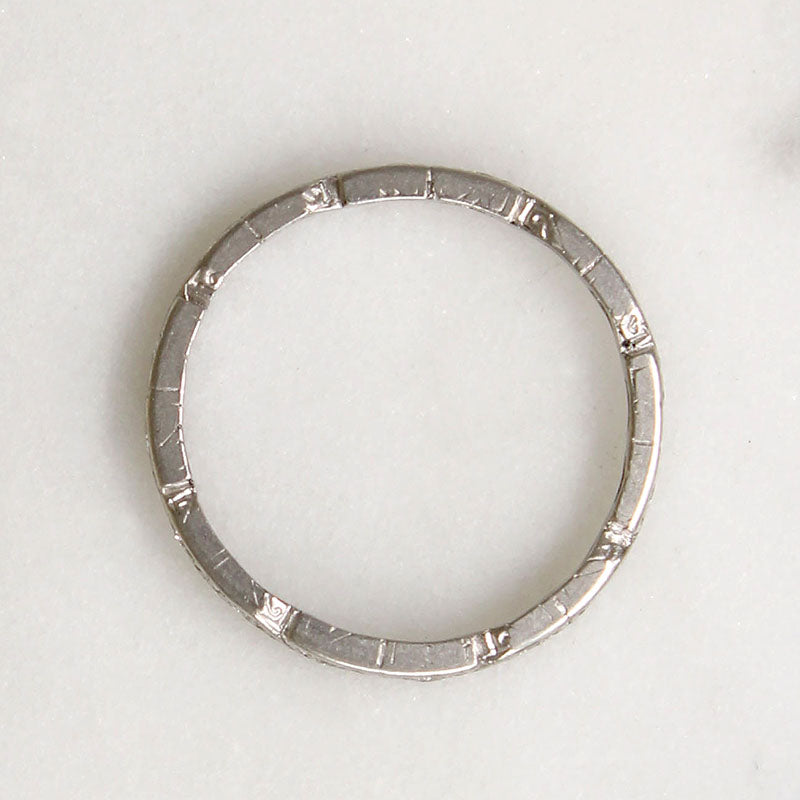 Geometric Art Deco Platinum & Diamond Eternity Band