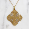 Delicately Worked 14k Gold Edwardian Medal Necklace