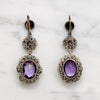 Feminine Amethyst & Silver Filigree Drop Earrings