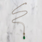 Artisan Emerald & Diamond Drop Necklace by brunet