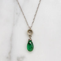 Artisan Emerald & Diamond Drop Necklace by brunet