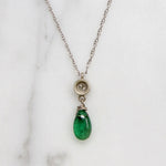 Artisan Emerald & Diamond Drop Necklace by brunet