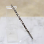 Engraved Leaves & Flowers Sterling Silver Bangle Bracelet