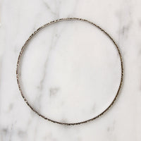 Engraved Leaves & Flowers Sterling Silver Bangle Bracelet