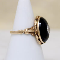 Domed Onyx in Yellow Gold Art Deco Ring by Otsby & Barton