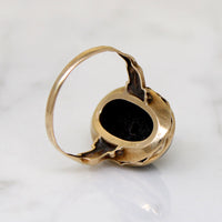 Domed Onyx in Yellow Gold Art Deco Ring by Otsby & Barton
