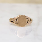 Acanthus Motif 14k Gold Signet Ring