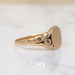 Acanthus Motif 14k Gold Signet Ring