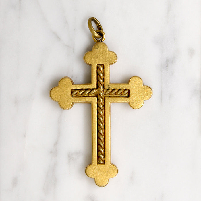Handsome Victorian Gold Fill Budded Cross