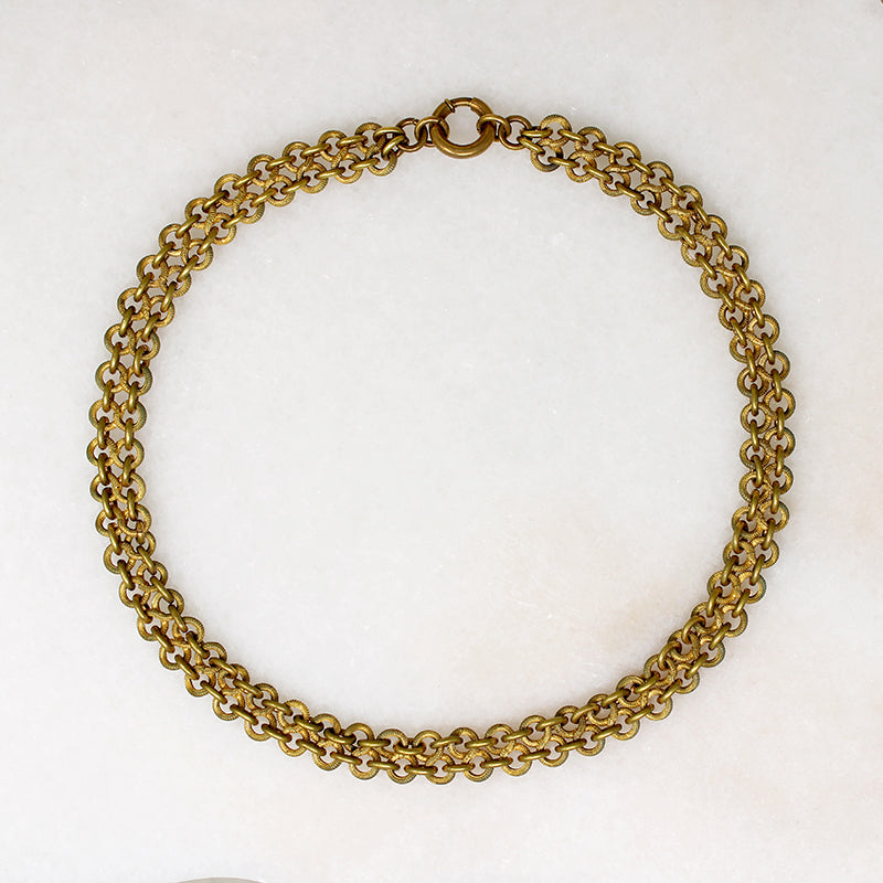 Victorian Gold Fill Mesh Choker-Length Necklace