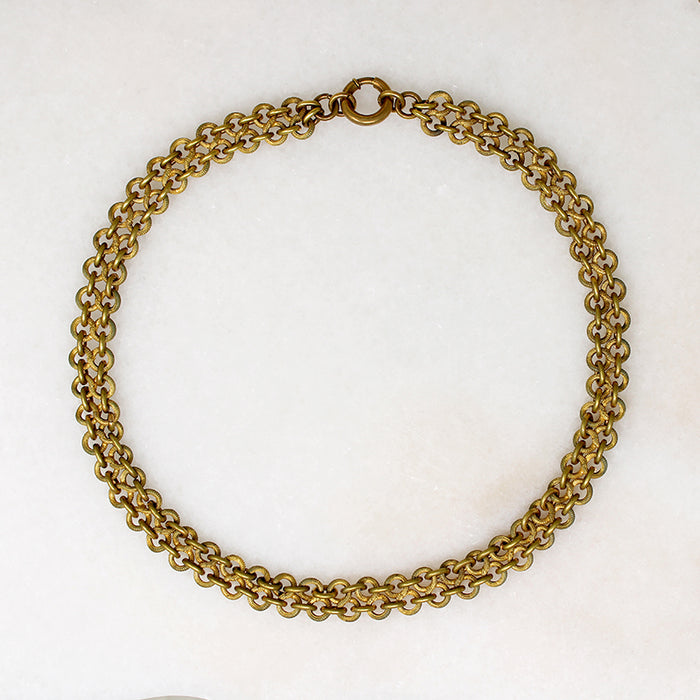 Victorian Gold Fill Mesh Choker-Length Necklace