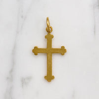 Luxurious 24k Gold Budded Cross Pendant

