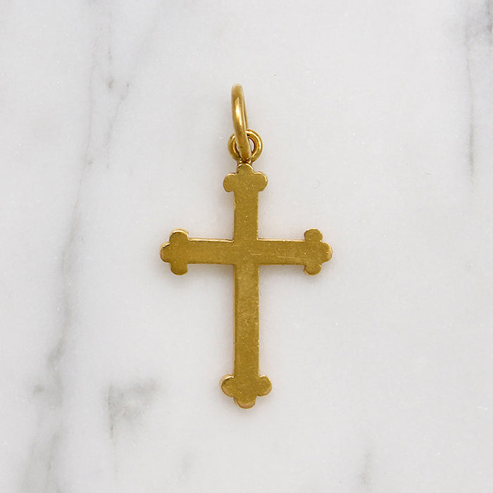 Luxurious 24k Gold Budded Cross Pendant
