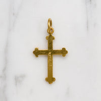 Luxurious 24k Gold Budded Cross Pendant
