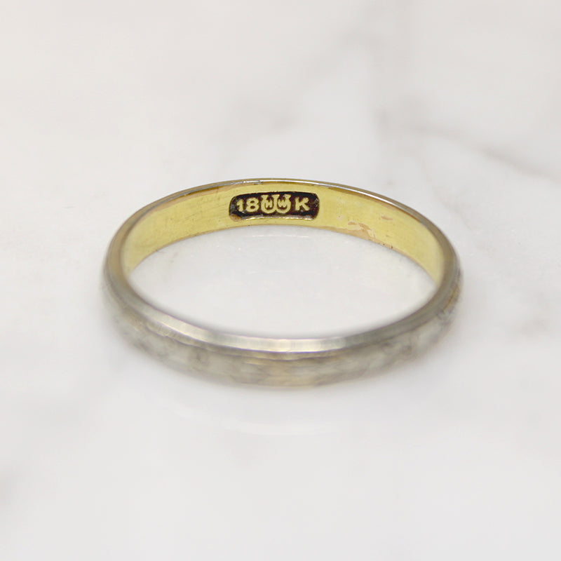 Well Loved 18k Gold Forget-Me-Not Art Deco Band