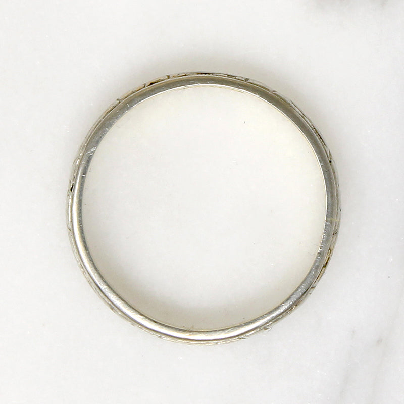 Well Loved 18k Gold Forget-Me-Not Art Deco Band