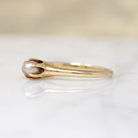 Delicate Edwardian Gold & Pearl Solitaire Ring