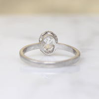 Oval Old Mine Cut Diamond in Elegant Platinum Ring