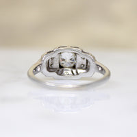 Striking Art Deco White Gold & Diamond Ring by Granat Bros