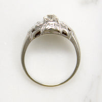 Striking Art Deco White Gold & Diamond Ring by Granat Bros
