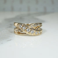 Vintage 1970s Gold and Diamond Band