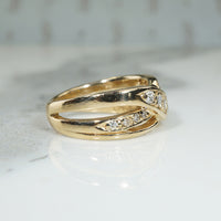 Vintage 1970s Gold and Diamond Band