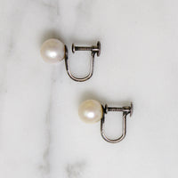 Cultured Pearls & Sterling Screw Back "Studs"