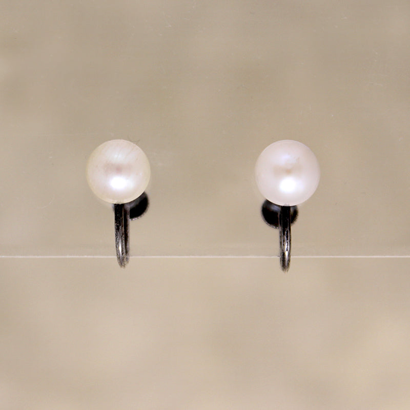 Cultured Pearls & Sterling Screw Back "Studs"