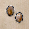 Petrified Bone & Sterling Silver Stud Earrings