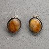 Petrified Bone & Sterling Silver Stud Earrings