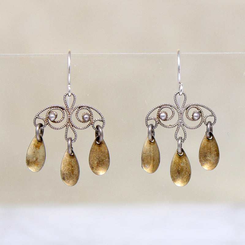 Pretty Sterling Silver Scandinavian Sølje Earrings