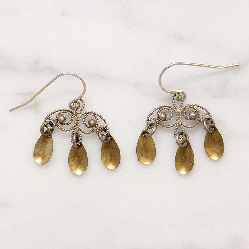 Pretty Sterling Silver Scandinavian Sølje Earrings