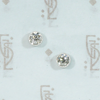 Old Mine Cut Diamonds in Platinum Stud Earrings